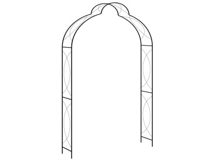 Zahradní oblouk černý 150 x 34 x 240 cm železný 47095