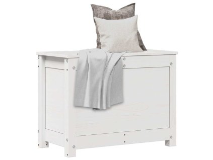 Úložný box bílá 60x32x45,5 cm masivní borové dřevo 823545