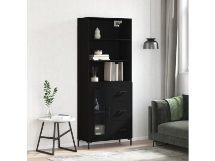 Skříň highboard černá 69,5 x 34 x 180 cm kompozitní dřevo 3189510