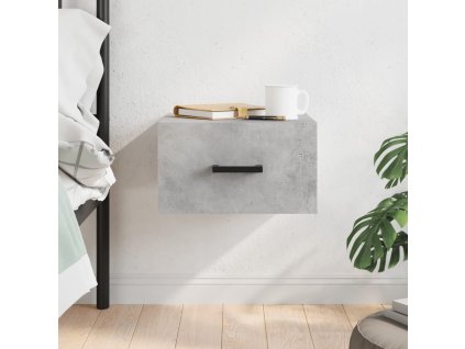 Nástěnný noční stolek betonově šedý 35 x 35 x 20 cm 829828