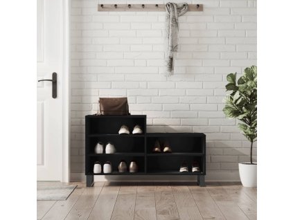 Botník černý 102x36x60 cm kompozitní dřevo 831397