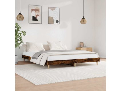 Rám postele bez matrace kouřový dub 120x200 cm kompozitní dřevo 832050