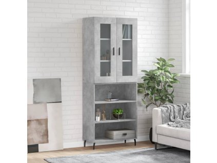 Skříň highboard betonově šedá 69,5x34x180 cm kompozitní dřevo 3198741