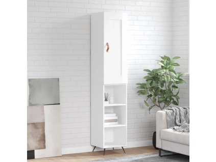 Skříň highboard bílá s vysokým leskem 34,5x34x180 cm kompozit 3200299