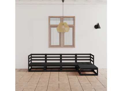 5dílná zahradní sedací souprava černá masivní borovice 3075538