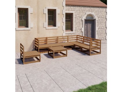 8dílná zahradní sedací souprava medově hnědá masivní borovice 3075772