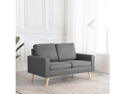 2místná pohovka světle šedá textil 288703