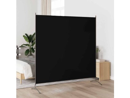 Paraván černý 175 x 180 cm textil 320738