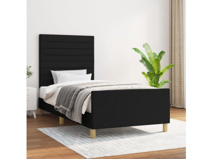 Rám postele bez matrace černá 80 x 200 cm textil 3125092