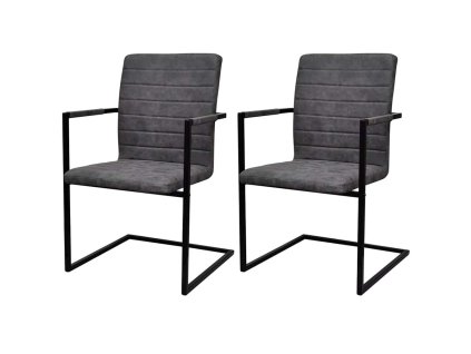 Konzolové jídelní židle 2 ks tmavě šedé umělá kůže 242286