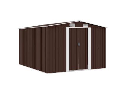 Zahradní domek 257 x 298 x 178 cm kovový hnědý 143343