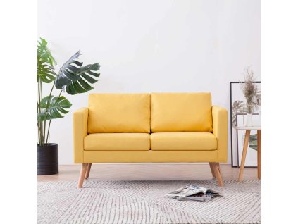 2místná pohovka textilní čalounění žlutá 281361