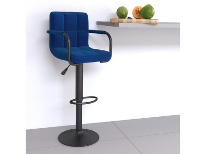 Barová židle modrá textil 334629