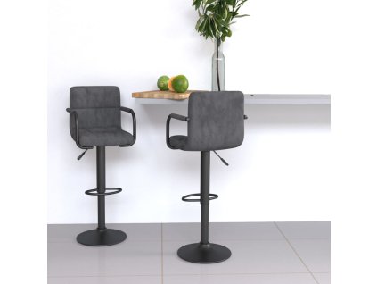 Barové židle 2 ks tmavě šedé samet 334660