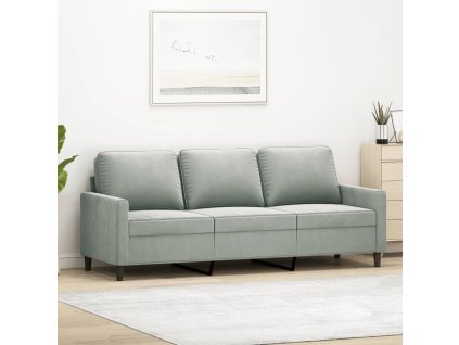 3místná pohovka světle šedá 180 cm samet 359209