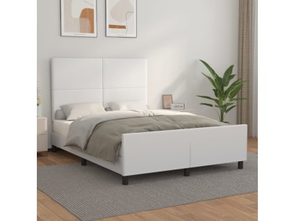 Rám postele s čelem bílý 140x190 cm umělá kůže 3125446