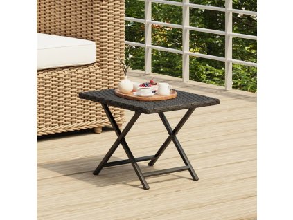 Skládací stolek černý 45 x 35 x 32 cm polyratan 362251