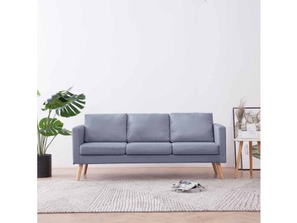 3místná pohovka textil světle šedá 242219