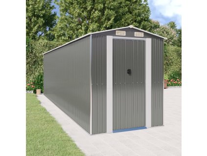 Zahradní kůlna světle šedá 192 x 689 x 223 cm pozinkovaná ocel 3147444