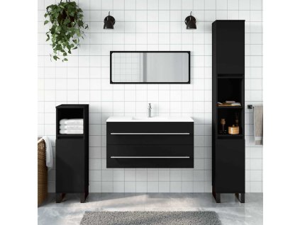 Koupelnová skříňka se zrcadlem černá kompozitní dřevo 833880