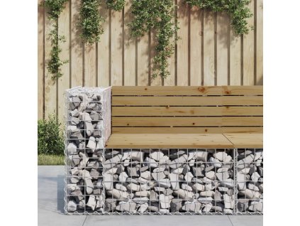 Zahradní lavice gabionový design 92 x 71 x 65,5 cm borové dřevo 834382