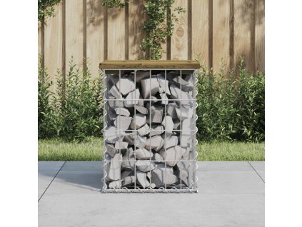 Zahradní lavice gabionový design 33 x 31 x 42 cm borové dřevo 834328