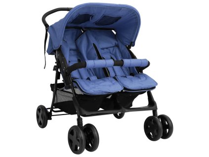 Kočárek pro dvojčata námořnická modř ocel 10344