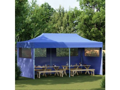 Modrý skládací nůžkový party stan 3 x 6 m 41583