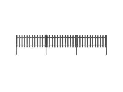 Laťkový plot se sloupky 3 ks WPC 600 x 60 cm 42826