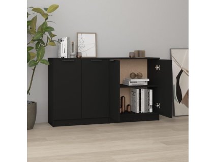 Příborníky 2 ks černé 60 x 30 x 70 cm kompozitní dřevo 3115773