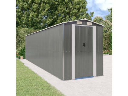 Zahradní kůlna světle šedá 192 x 772 x 223 cm pozinkovaná ocel 3147445
