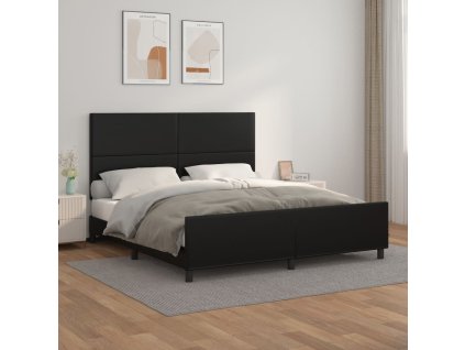 Rám postele s čelem černý 180x200 cm umělá kůže 3125463