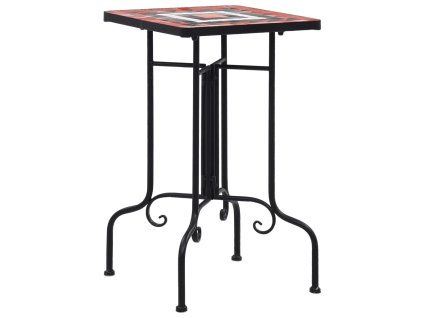 Mozaikový odkládací stolek terakota a bílý keramika 46712