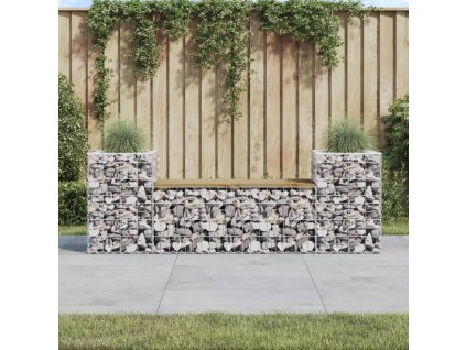 Zahradní lavice gabionový design 183x41x60,5 cm borové dřevo 834389