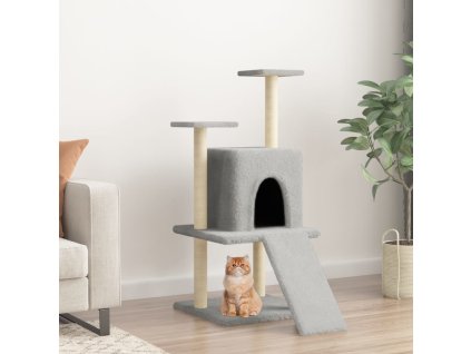 Škrabadlo pro kočky se sisalovými sloupky světle šedé 110 cm 172038