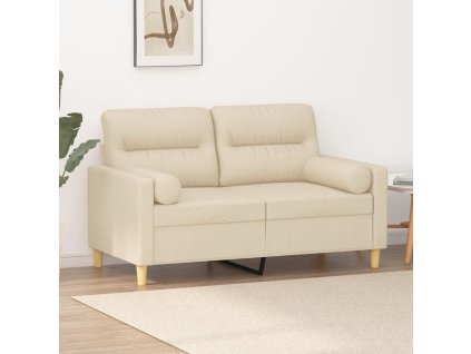 2místná pohovka s polštáři krémová 120 cm textil 3200815