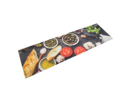 Kuchyňský koberec omyvatelný Víno a jídlo 45 x 150 cm samet 136552