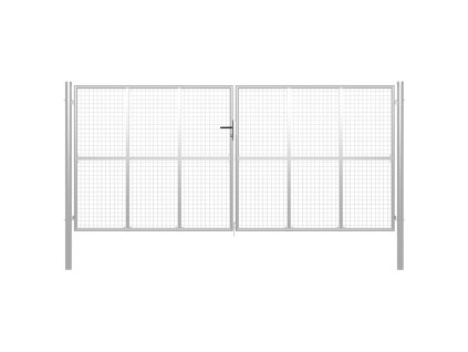Zahradní branka pozinkovaná ocel 400 x 175 cm stříbrná 144302