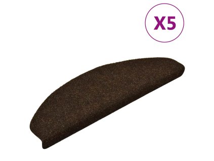 Schodové rohože samolepicí 5 ks 65 x 21 x 4 cm hnědé, půlkulaté, velké 149712