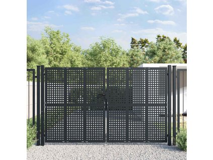 Zahradní branka antracitová 300 x 175 cm ocelová 154569