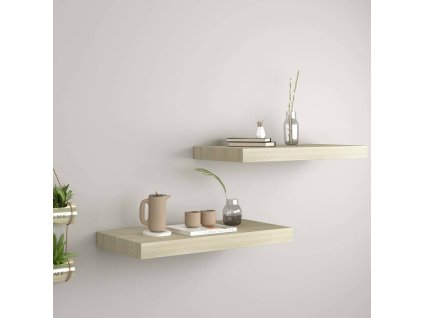 Plovoucí nástěnné police 2 ks dub 50 x 23 x 3,8 cm MDF 323872
