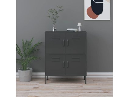 Úložná skříň antracitová 80 x 35 x 101,5 cm ocel 336141