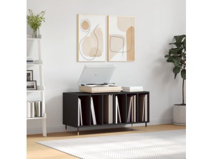Skříňka na LP desky černá 100 x 38 x 48 cm kompozitní dřevo 831741