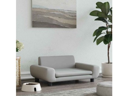 Pelíšek pro psy světle šedý 70 x 45 x 33 cm samet 171989