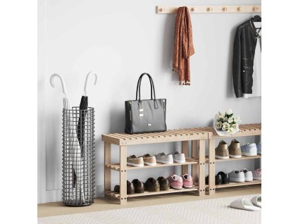 Botník s lavicí 2 v 1 masivní jedlově dřevo 241067