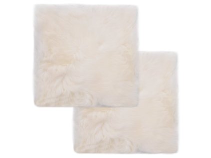 Podsedáky na židle 2 ks bílé 40 x 40 cm pravá ovčí kůže 283885