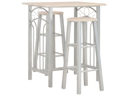 3dílný barový set dřevo a ocel 284398