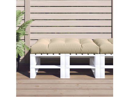 Poduška na palety béžová 120 x 80 x 12 cm textil 314415