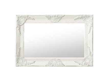 Nástěnné zrcadlo barokní styl 60 x 40 cm bílé 320328