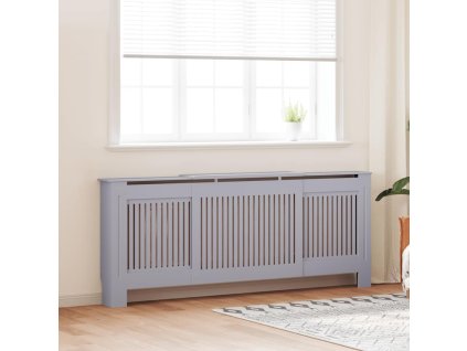 Kryt na radiátor MDF šedý 205 cm 325549